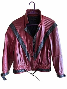 RARE🔥 Vintage Michael Jackson THRILLER Biker Real Leather Jacket SZ 3/4 - Picture 1 of 14
