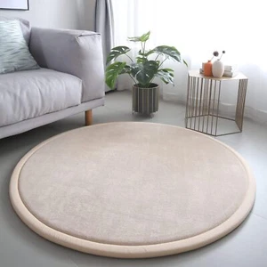 Loartee Thick Kids Round Rug - Coral Velvet Area Rugs, 39" Round, Brown - Picture 1 of 5