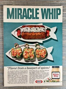 Kraft Miracle Frusta Insalata Condimento Maionese Salmone Pane 1966 Stampa Vintage Pubblicità - Foto 1 di 1