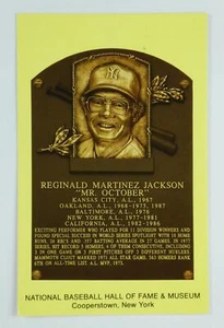 Reggie Jackson HOF Plaque Postcard Hall of Fame New York Yankees Stamped 1993 - Picture 1 of 2