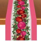 Linen Pink Christmas Table Runner Christmas Tabelcloth Winter New Year Xmas