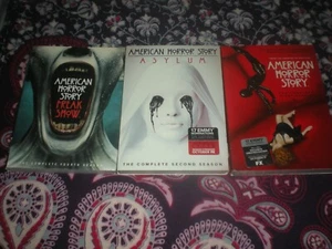 3 DVD lot AMERICAN HORROR STORY SEASON 1, 2, 4 ASYLUM FREAK SHOW / LIKE NEW - Picture 1 of 2