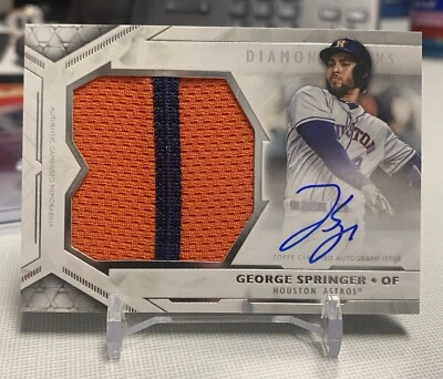 2018 Topps Diamond Icons George Springer Jumbo Patch on card Auto 5/25 - Astros - Image 1 of 2