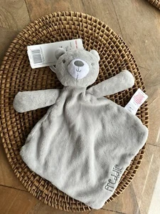 F&F FREDDIE TEDDY BEAR GREY COMFORT BLANKET SOOTHER TESCO - Picture 1 of 9
