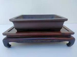 Bonsai Pot Tokoname Shosen Yamaaki Rectangular Width 11.9 inches (30.2 cm) - Picture 1 of 24