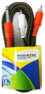 MAGNUM PRO MDJY3-1 PRO Series 6ft 1/4 Inch Mono Male Plug to Dual RCA Male Plug  - Picture 1 of 1