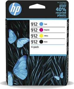 Cartuchos de tinta originales HP 912 negro, cian, magenta y amarillo OfficeJet Pro 8024 - Imagen 1 de 1
