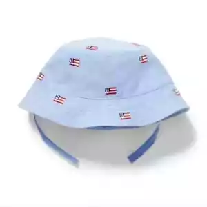 Janie and Jack USA Flag Embroidered Bucket Hat 18-24 Months 4th July - Picture 1 of 6