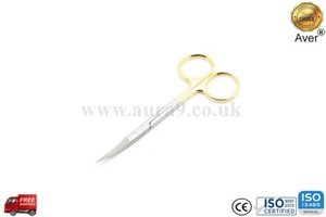 Scissor Iris TC 12 CM Curved Sharp Dissecting Tissue Gum Aver Dentist & Surgery - Picture 1 of 1