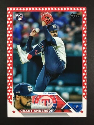 Grant Anderson RC #141 Independence Day /76 2023 Topps Update Series Rangers - Image 1 of 4