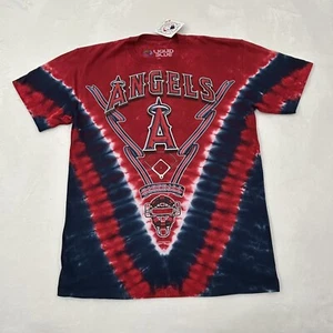 Vintage Liquid Blue Los Angeles LA Angels Anaheim Baseball Tie Dye T-Shirt Men L - Picture 1 of 7