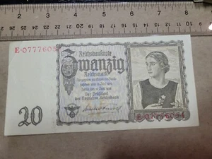 🇩🇪 Germany Third Reich  20 Reichsmark 1939 WWII P-185  XF  Banknote 033023-1 - Picture 1 of 3