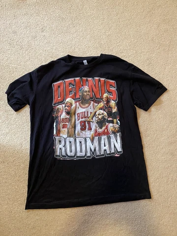 Dennis Rodman Shirt Size XL Throwback Next Level Bulls Mens NBA Finals HOF Black Cover