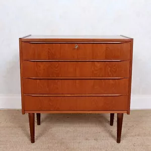 Danish Teak Chest of Drawers Vintage Mid Century 1970s - Picture 1 of 7