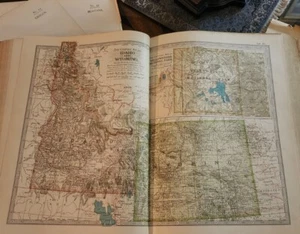 CENTURY ATLAS MAP PLATE #50 "IDAHO & WYOMING" YELLOWSTONE ANTIQUE 1911 ID WY - Picture 1 of 8