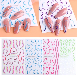 3D Laser Butterfly French Nail Stickers Flower Nail Art Decal Decor Manicure AU - Picture 1 of 47