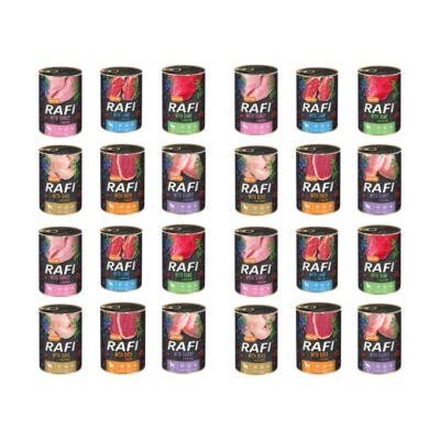 Dolina Noteci Rafi Nassfutter für Hunde MIX getreidefrei  Geschmacks 24x400g - Bild 1 von 4