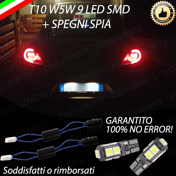 COPPIA LUCI TARGA 9 LED VW BEETLE dal 2011 in poi T10 + SPEGNI SPIA NOAVARIA - Immagine 1 di 1
