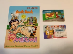 1996 Betty Boop In Miami: In Swimsuit South Beach JUMBO Phone Card + Extras - Picture 1 of 7