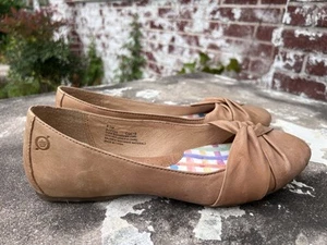 Zapatos planos de ballet Born Lilly para mujer 8,5 M cuero tostado cómodos mocasines sin cordones - Imagen 1 de 13