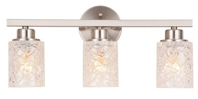 20.5" Vanity Lights, 3 Light Wall Lighting, Brushed Nickel Finish Bathroom Li... - Image 1 of 4