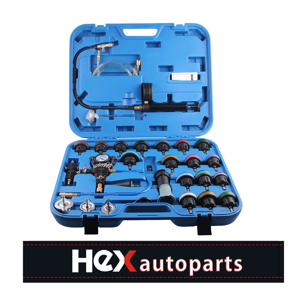 HEX AUTOPARTS 28× Universal Radiator Pressure Tester Vacuum-Type Cooling System Refill Kit