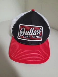 Luke Combs Outlaw Truckermütze Kappe schwarz rot weiß Richardson -- wenig getragen Look - Bild 1 von 9