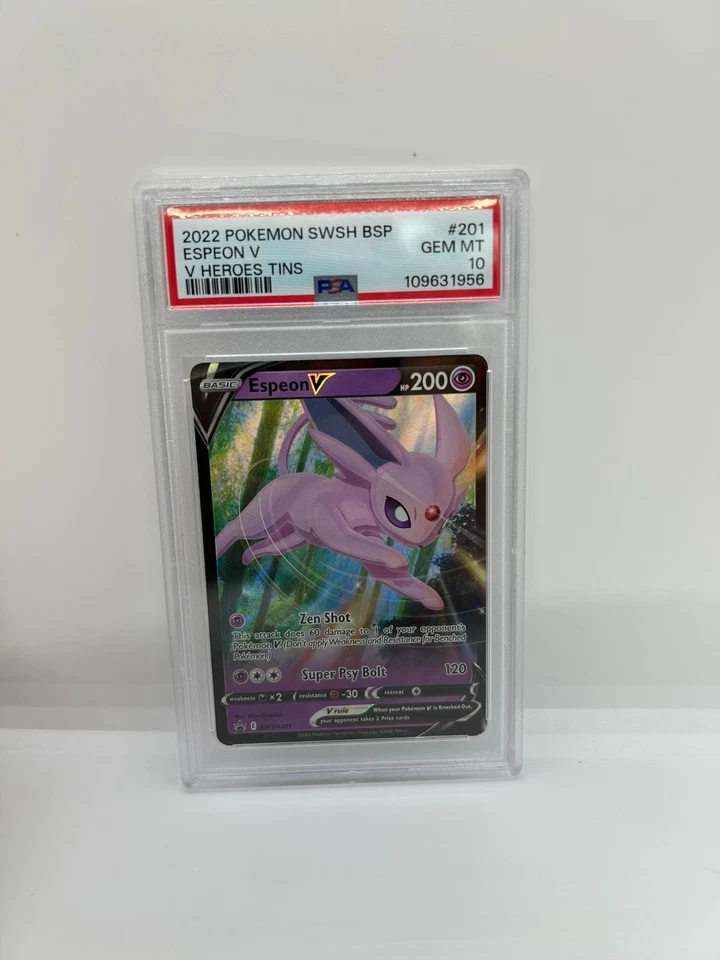 2022 Pokemon PSA 10 SWSH201 #201 Espeon V Black Star Promo Card, Sword & Shield - Image 1 of 1