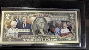 Rare 2018 First Commemorative Mint Barbra Bush Color Artwork Two Dollar $2 Bill - Picture 1 of 8