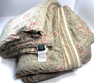 Ralph Lauren Comforter F/Q Sage Green Hadley Jacobean Floral Stripe - Picture 1 of 14