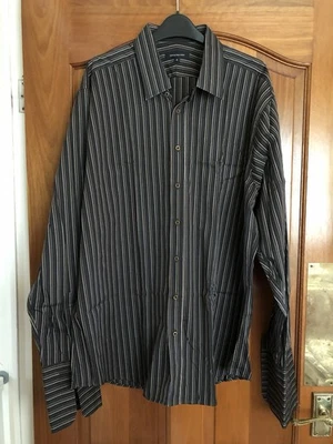 Savile Row A39 Black/Gold Long Sleeve Striped Shirt - Collar 18 (Chest 52”) - Image 1 of 4