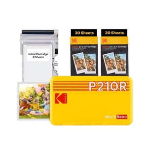 Mini 2 Retro 4PASS Mobile Photo Printer 5.3 X 8.6 Cm Pack of 68 Sheets Yellow - Picture 1 of 9