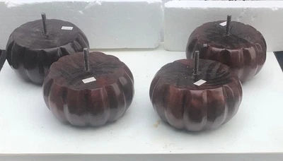 1011MAH Furniture Feet Chair Ottoman Sofa Mahogany Pumpkin Bun 3" tall 4 legs - Image 1 of 3