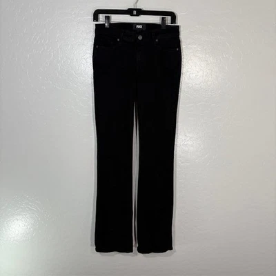 Paige Manhattan Jeans Womens 27 Black Straight Leg Stretch Denim Pants USA - Image 1 of 4