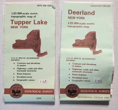 USGS METRIC TOPOGRAPHIC MAPS, TUPPER LAKE and DEERLAND NEW YORK Quadrangle - Image 1 of 2