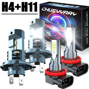 H4+H11 LED Headlight Hi-Lo Beam Fog Light Bulbs For Toyota Tacoma 2012-2015 - Picture 1 of 18