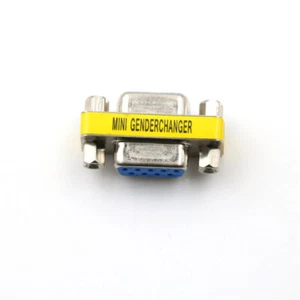 Serial RS-232 DB9 9 Pin Female to Female F/F Gender Changer Coupler Adapter   LZ - Afbeelding 1 van 6