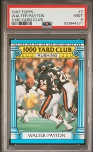 Topps 1000 Yard Club 1987 #7 Walter Payton PSA 9 como nuevo - Imagen 1 de 2