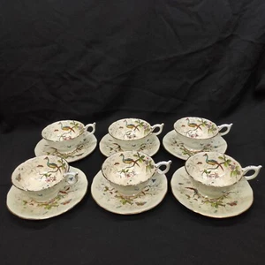Rare COALPORT “CAIRO” 8327/E Bird's &Butterlies Cup & Saucer England. Set 12 PCs - Picture 1 of 24