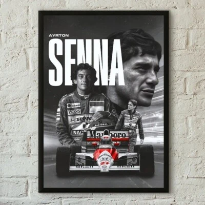 Ayrton Senna F1 Car Racer Poster Print | Wall Art | Formula 1 Picture