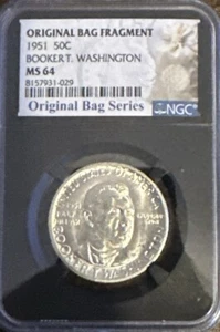 1951 Booker T Washington Silver Half Dollar NGC MS64 Original Bag Frag Series - Picture 1 of 2