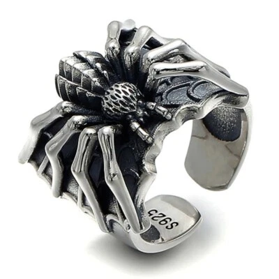 Elegant 925 Sterling Silver Charms Unique Fashion Spider Ring One Size Fit 2025 - Image 1 of 4