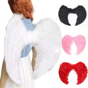 Angel Feather Wings Cosplay Halloween Fancy Dress Costume event for Kids Adults - Picture 1 of 16