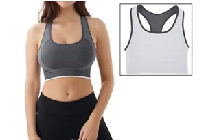 Tracy Anderson for G.I.L.I. Seamless Reversible Sports Bra Grey/Deep Blue 1X - Bild 1 von 7