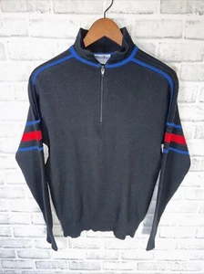 Vintage Meister 1/4 Zip Wool Pullover Ski Sweater Black Mens M - Picture 1 of 6