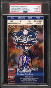 ROGER CLEMENS SIGNED 2000 WORLD SERIES GAME 2 PIAZZA BAT BASEBALL TICKET PSA/DNA - Picture 1 of 2