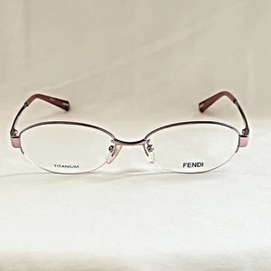 Fendi F792J Pink Titanium Semi Rimless Eyeglasses Women's 50-16 Japan - Picture 1 of 7