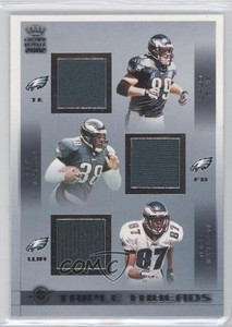 2002 Pacific Crown Royale Triple Threads Chad Lewis Cecil Martin Todd Pinkston