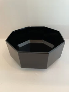 CHIPPED Vintage 80’s Serving Bowl “Octime” Black Glass by Arcoroc France See Pic - Picture 1 of 6