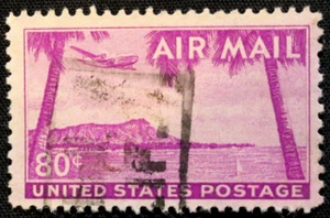 US Stamp Scott #C46 ~ Diamond Head, Hawaii 80c 1952 Airmail GR06 - Picture 1 of 1